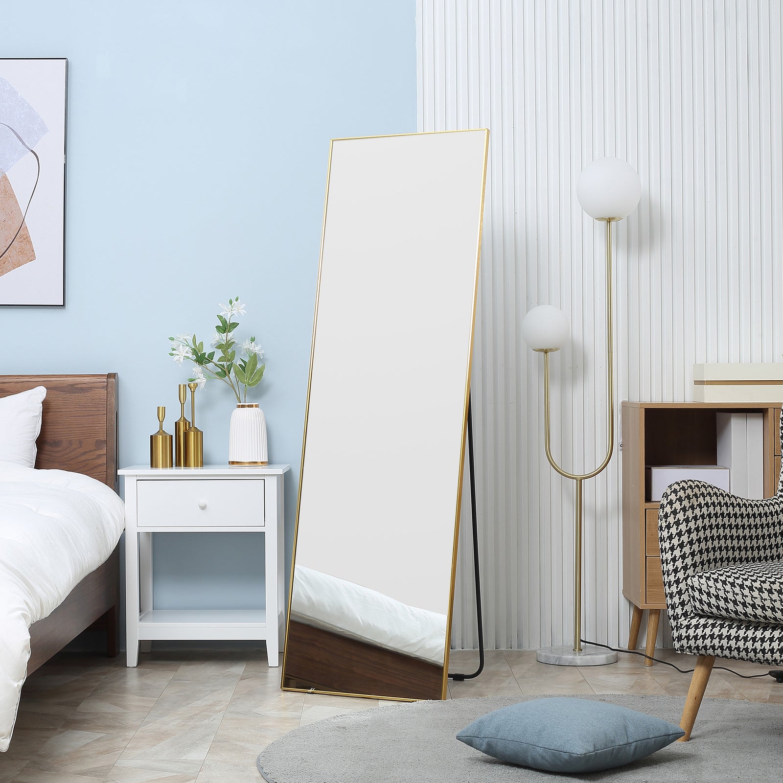 Full Length Mirror Dressing Mirror Wall-mounted Entryway | One Size | Gold