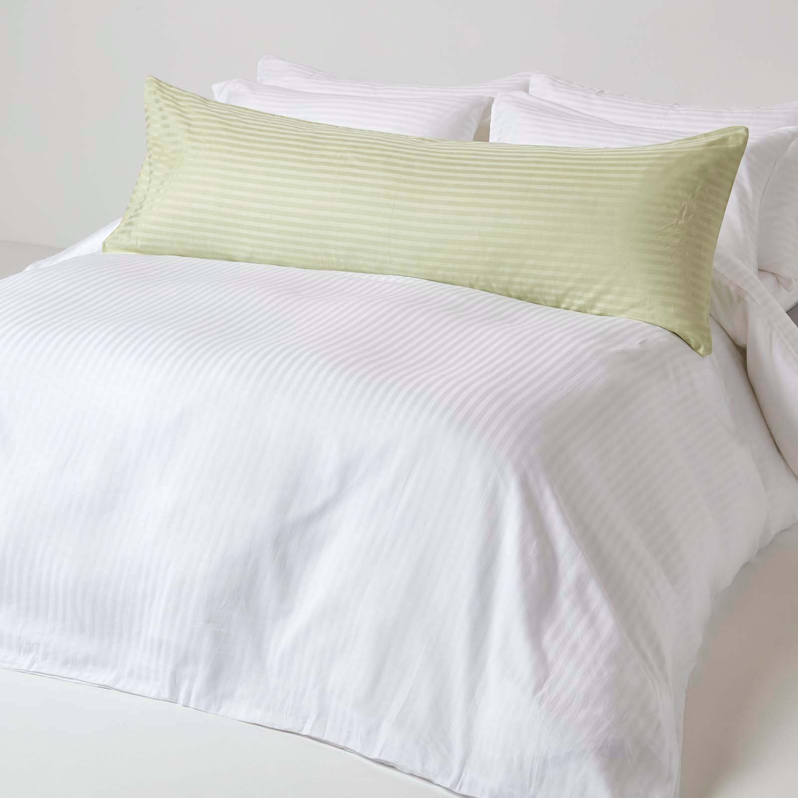 Egyptian Cotton Satin Stripe Housewife Pillowcase 330 Tc | Body | Sage Green
