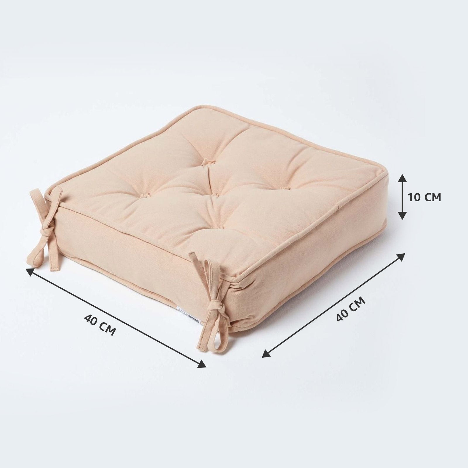Cotton Dining Chair Booster Cushion | 40cm x 40cm | Taupe