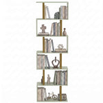 S-shaped Bookshelf, 6-tier Bookcase With Anti-tip Strap | Light Green