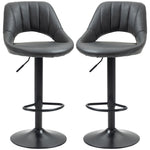 Barstools Set Of 2 Swivel Pu Leather