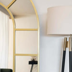 Mio - Metal Arched Window Mirror | 180cm x 105cm | Gold