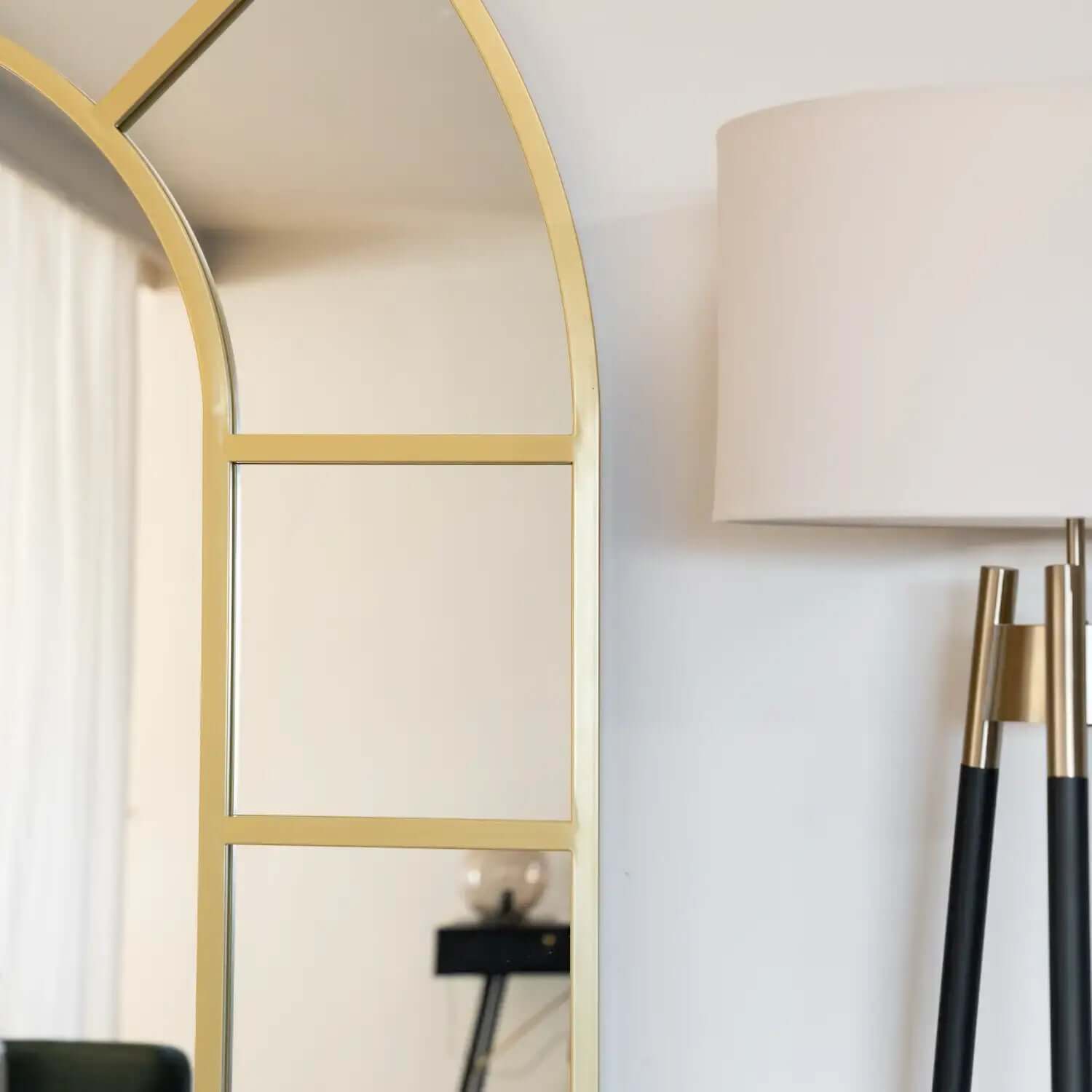 Mio - Metal Arched Window Mirror | 180cm x 105cm | Gold
