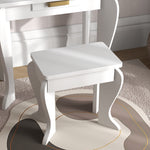 Kids Dressing Table Set Kids Vanity Set W/ Drawer, Mirror | White