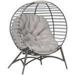 Egg Chair W/ Cushion, Light Grey