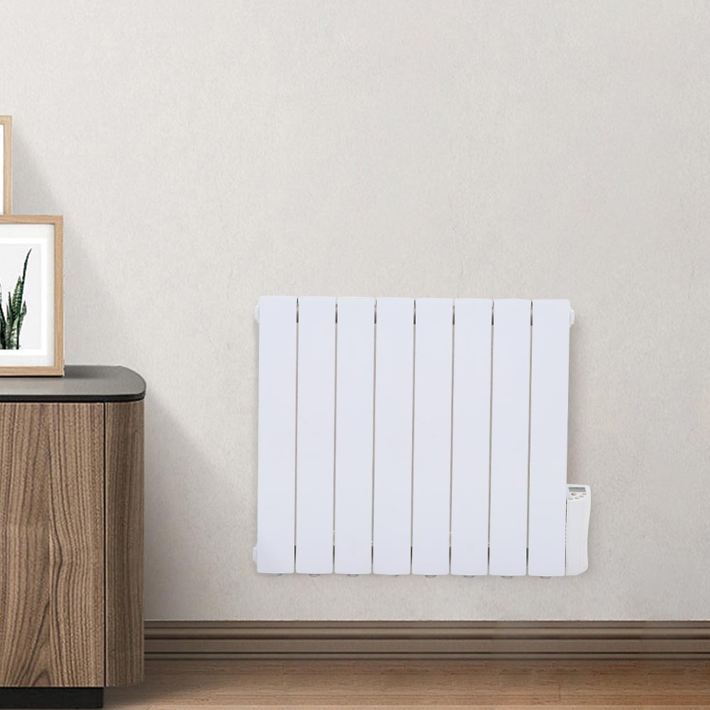 8 Fins 1200 W White Electric Oil Filled Radiator Space Heater With Led Screen