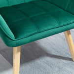 Velvet-feel Accent Chair With Arms Slanted Back Wood Legs | One Size | Green