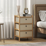 HOMCOM Chest Of Drawers, 3 Drawers Dresser With Bamboo Frame