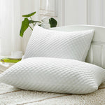 Bamboo Fiber Fabric Shredded Memory Foam Adjustable Medium Bed Pillows | Standard