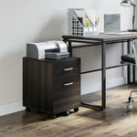2 Drawer Locking Office Filing Cabinet 5 Wheels | One Size | Black