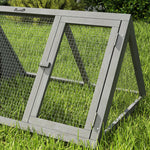PawHut Rabbit Hutch, Wooden Guinea Pig Hutch With Run And Doors