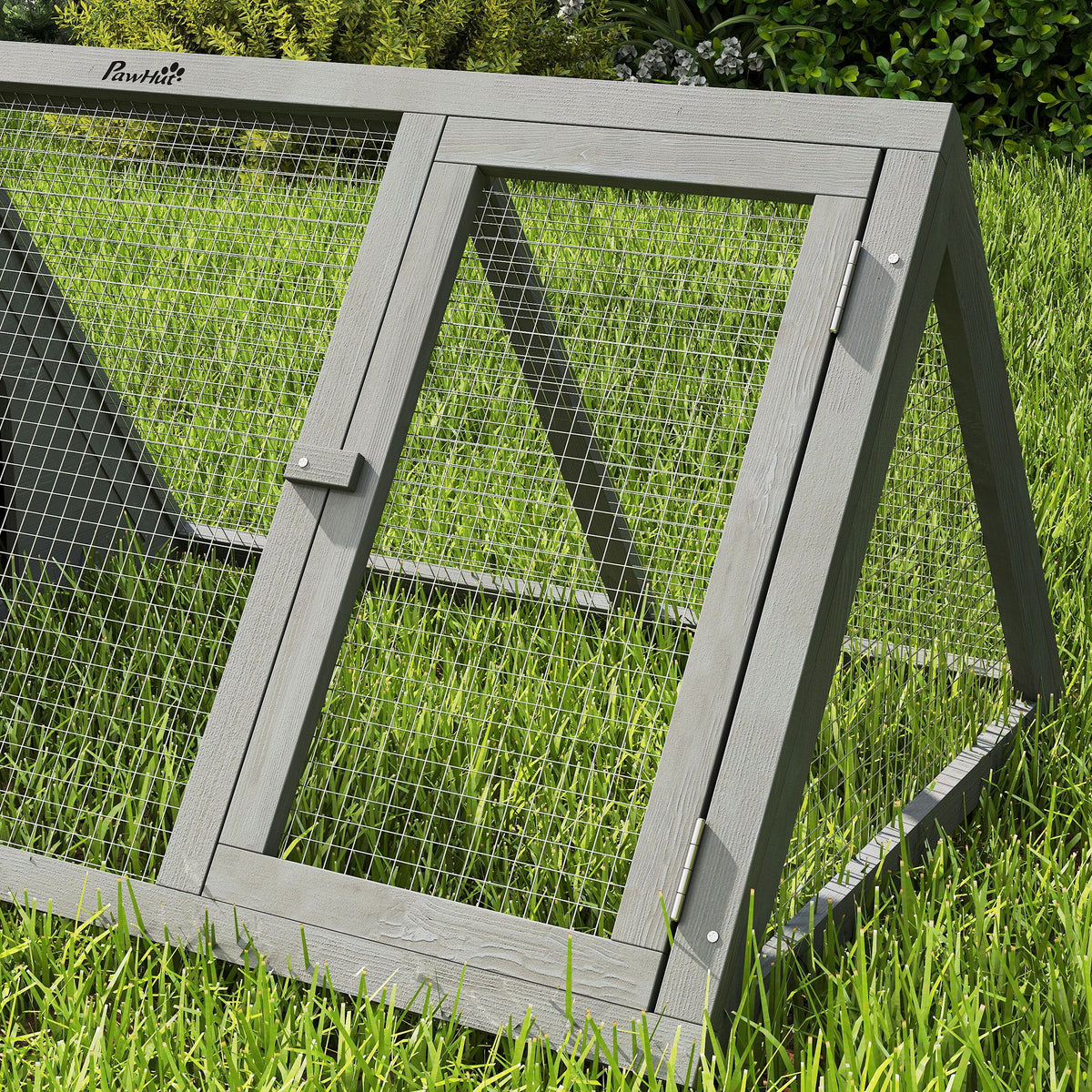PawHut Rabbit Hutch, Wooden Guinea Pig Hutch With Run And Doors