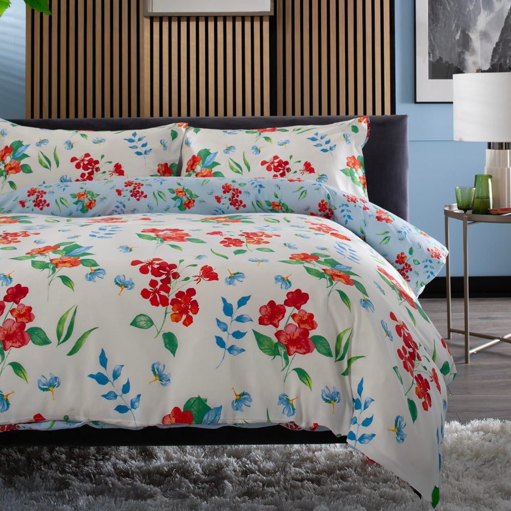 Printed 200 Thread Count Reversible Cotton Rich Scotties Duvet Cover Set | Single | White