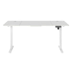 Adjustable Height Electric Standing Desk White Metal Frame | White