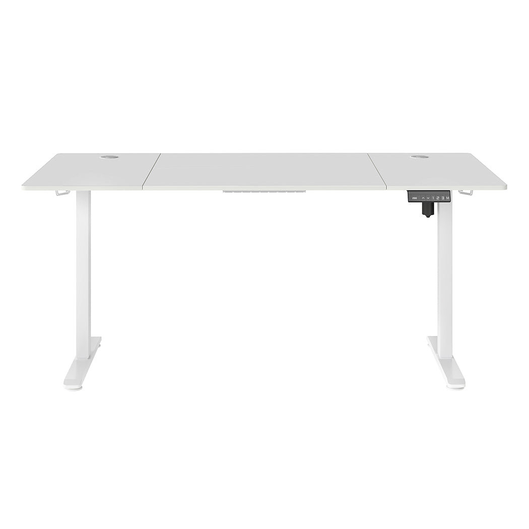 Adjustable Height Electric Standing Desk White Metal Frame | White