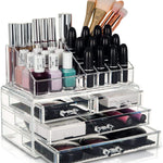 Glamsmacked Acrylic Makeup Organiser Clear 4 Drawer Storage For Cosmetics