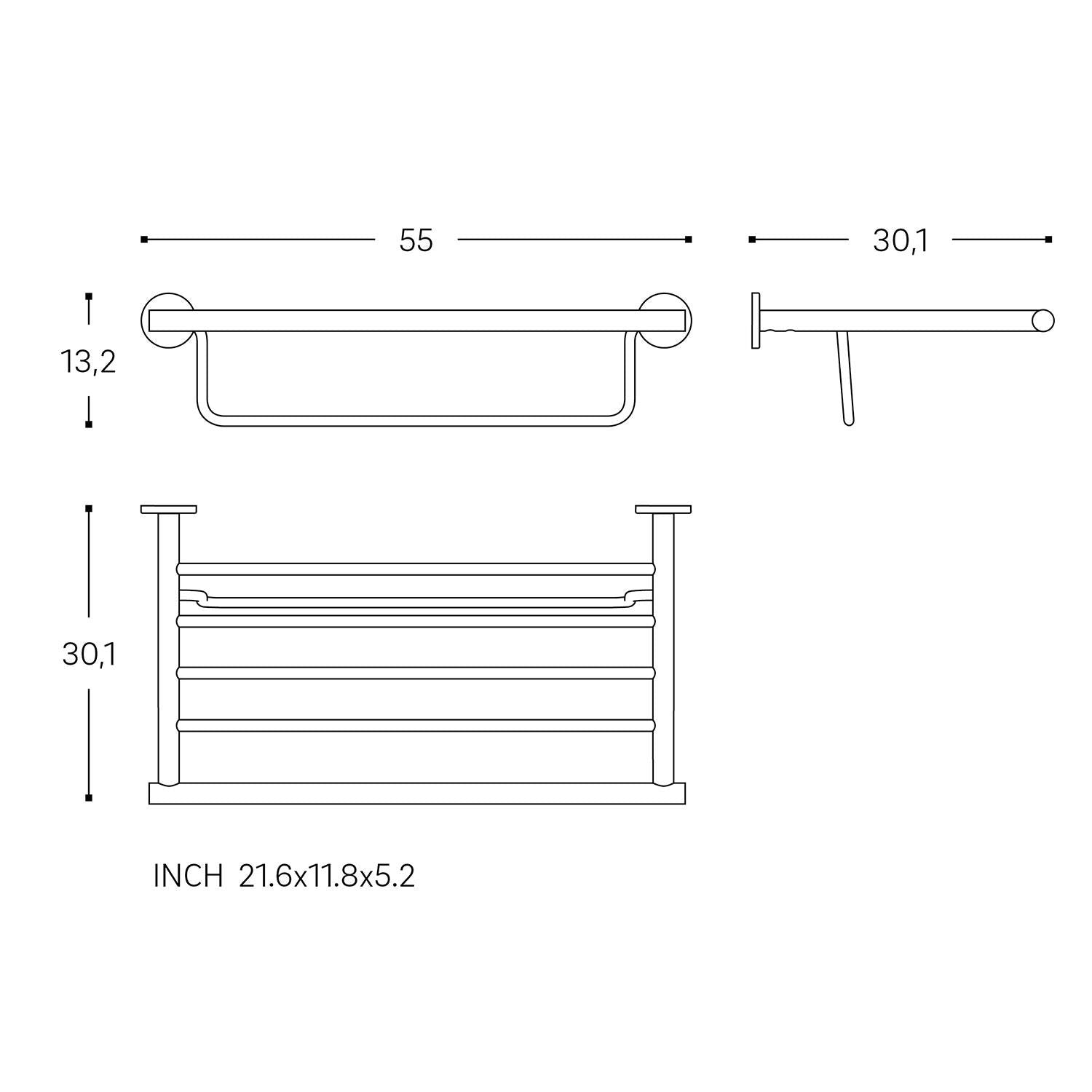 Towel Rack Shelf Chrome Architect Sp (56cm)