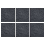 Stomp Stone Square Rubber Stepping Stones - Slate | Set of 6 | Slate