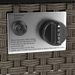 Grey Rattan Gas Fire Pit Table