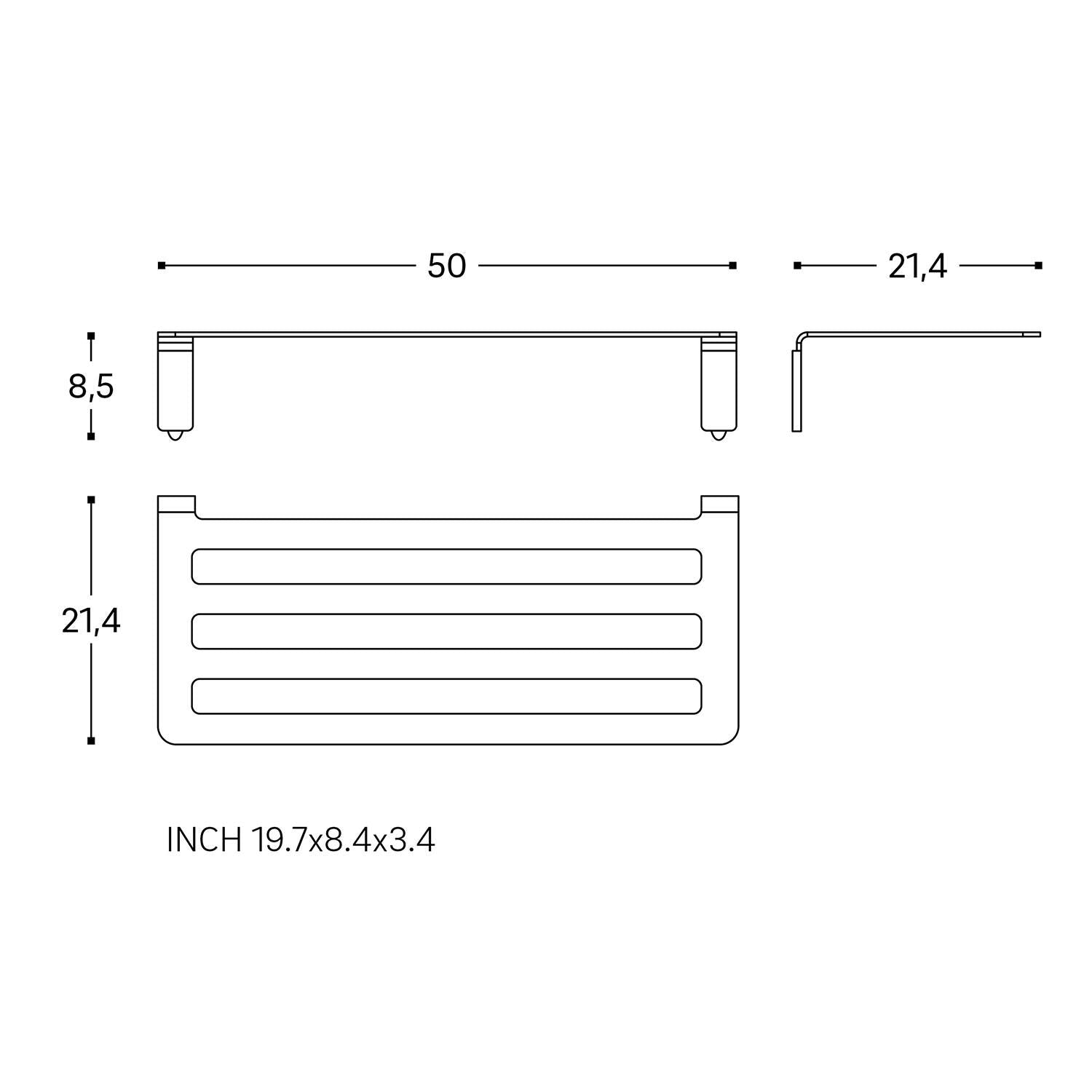 Towel Rack, Chrome, Line Collection