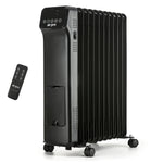 Oil-filled Electric Radiator 2500w With Thermostat, 9 Hour Timer | Black