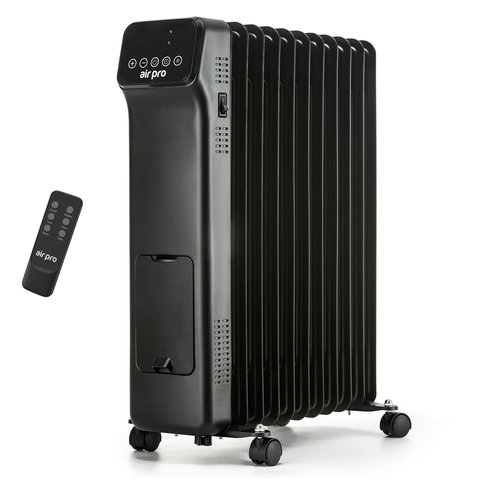 Oil-filled Electric Radiator 2500w With Thermostat, 9 Hour Timer | Black