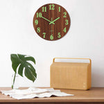 Wooden Luminous Quartz Non-ticking Wall Clock Battery Operated