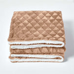 Geometric Triangle Velvet Throw | 160cm x 200cm | Brown