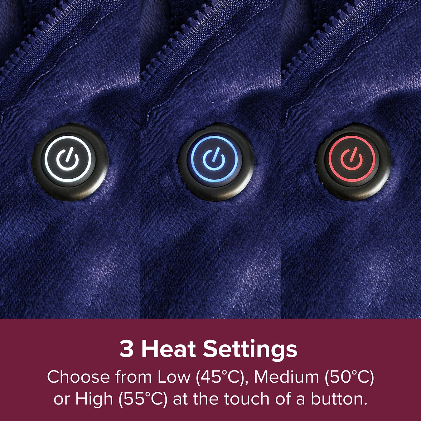 2-in-1 Heated Shawl & Blanket with Rechargeable Battery Pack | Navy Blue