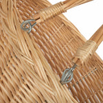 Medium Swing Handle Double Steamed Wicker Oval Shopping Basket | Brown