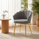 HOMCOM Petal-back Lounge Chair With Faux Lamb's Wool And Metal Legs