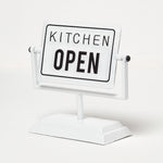 HOMESCAPES Vintage Iron Kitchen Open And Closed Sign Stand