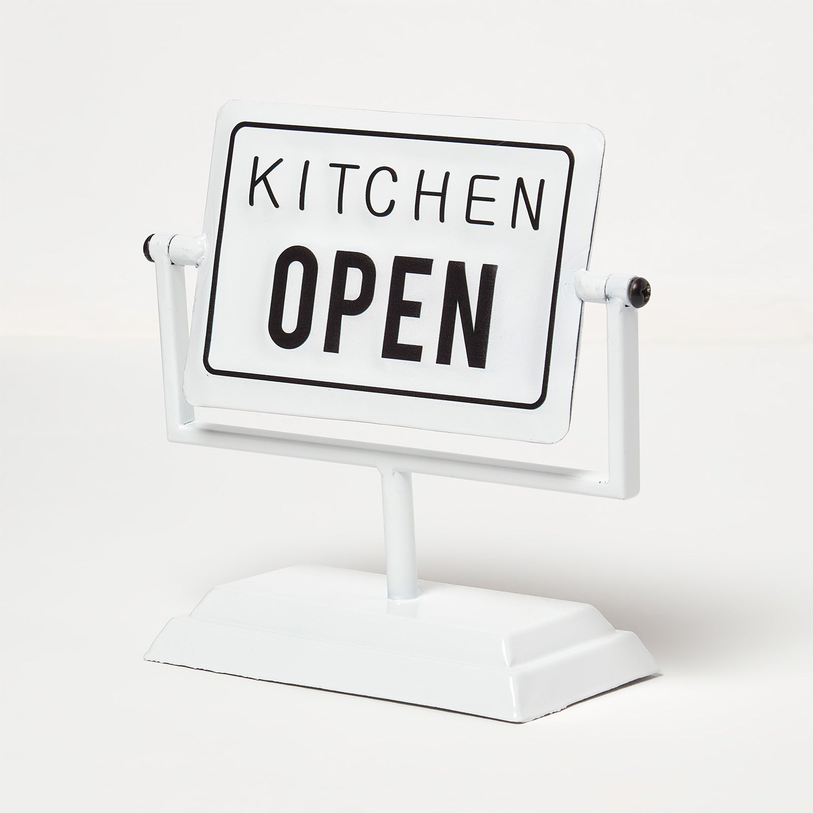 HOMESCAPES Vintage Iron Kitchen Open And Closed Sign Stand