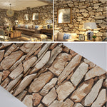 Rustic Stone Brick Textured Wallpaper