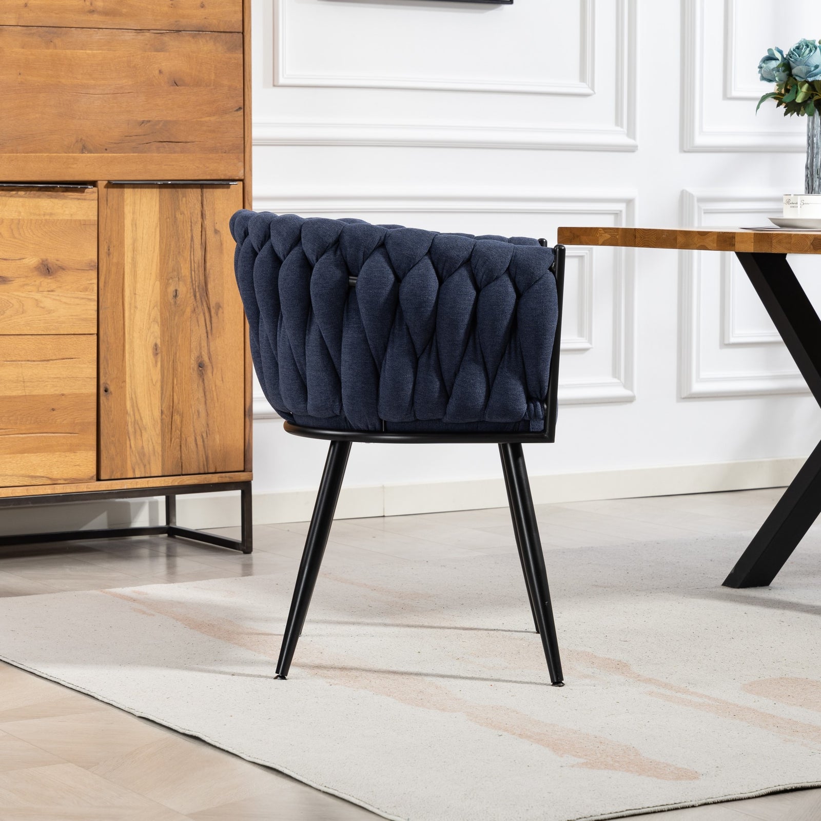 Aneta Fabric Accent Chairs - Set Of 2 | Denim