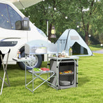 Folding Camping Kitchen W/ Windshield Portable Camping