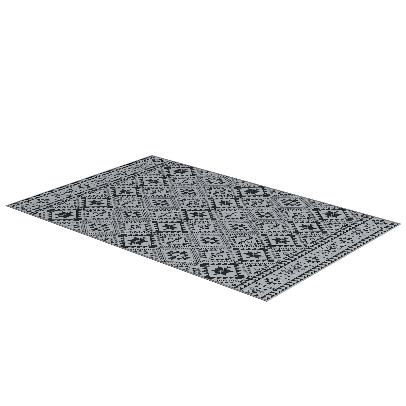 Reversible Rug W/ Carry Bag 182x274cm Black
