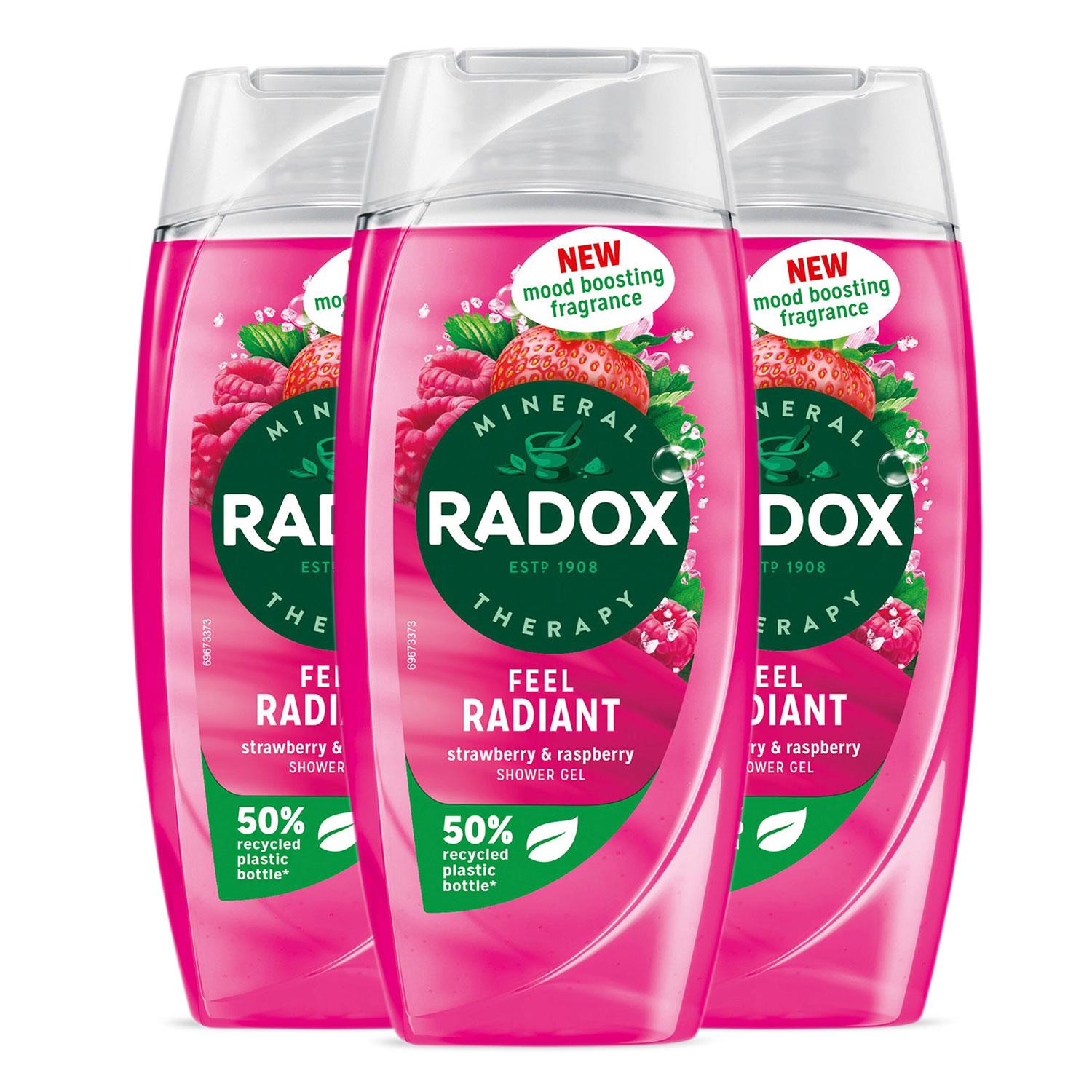 Feel Radiant Shower Gel With Strawberry And Raspberry Fragrance 225ml, 3pk | 3 | Pink