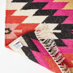 Jakarta Handwoven Geometric Kilim Wool Rug | 150cm x 95cm | Orange & Black