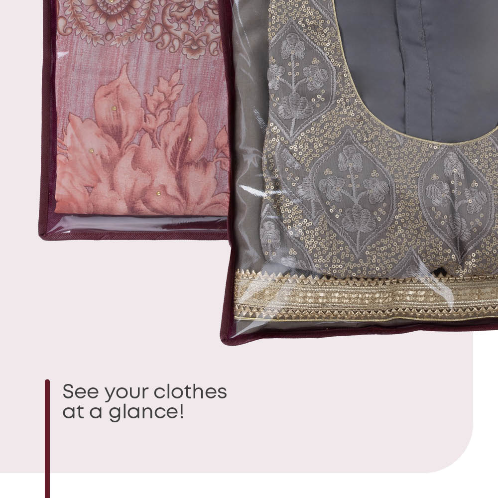 Saree & Garment Storage Bags With Clear Window Pack Of 10