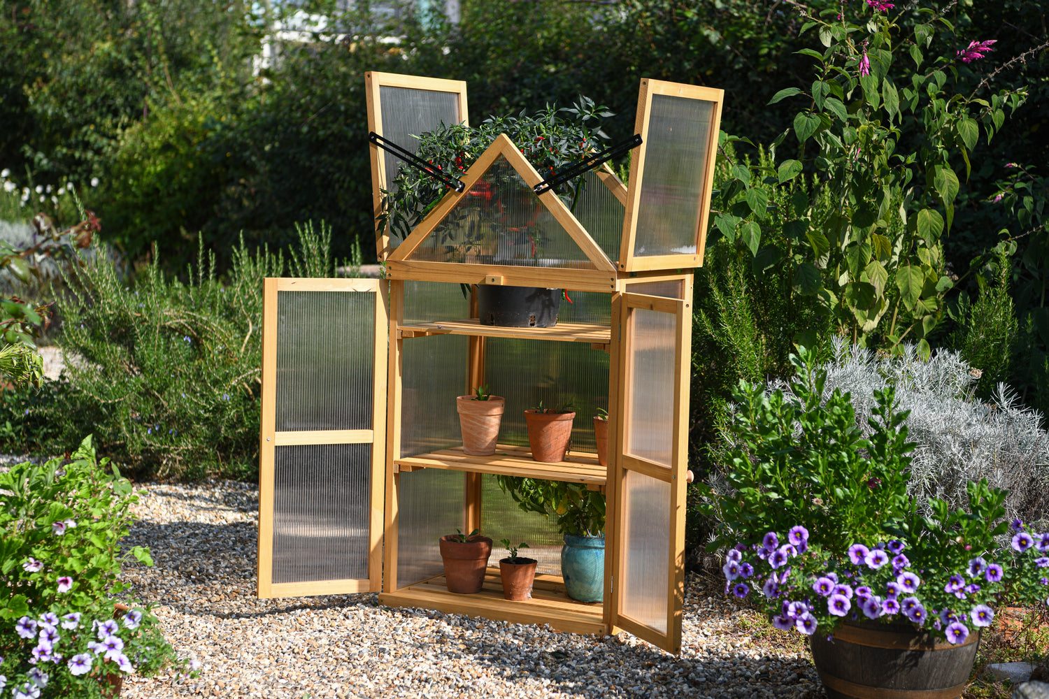 Wooden 3 Shelf Greenhouse