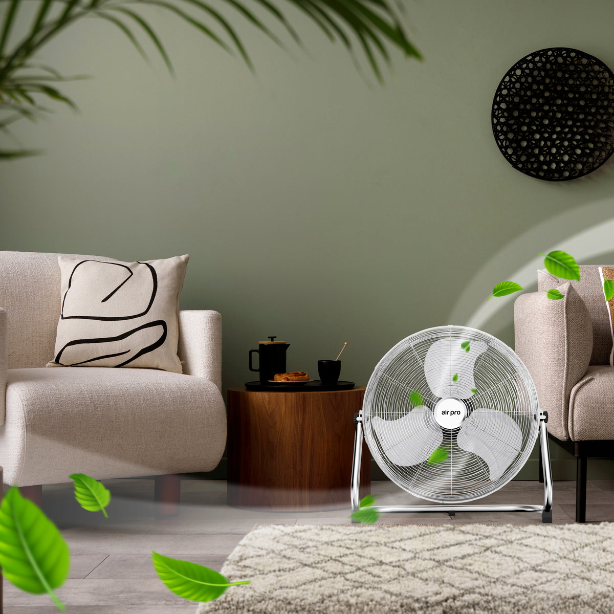 14/16/20" Circular Floor Fan - Powerful Air Cooling Fan With 3 Speed Settings | 20" | Silver