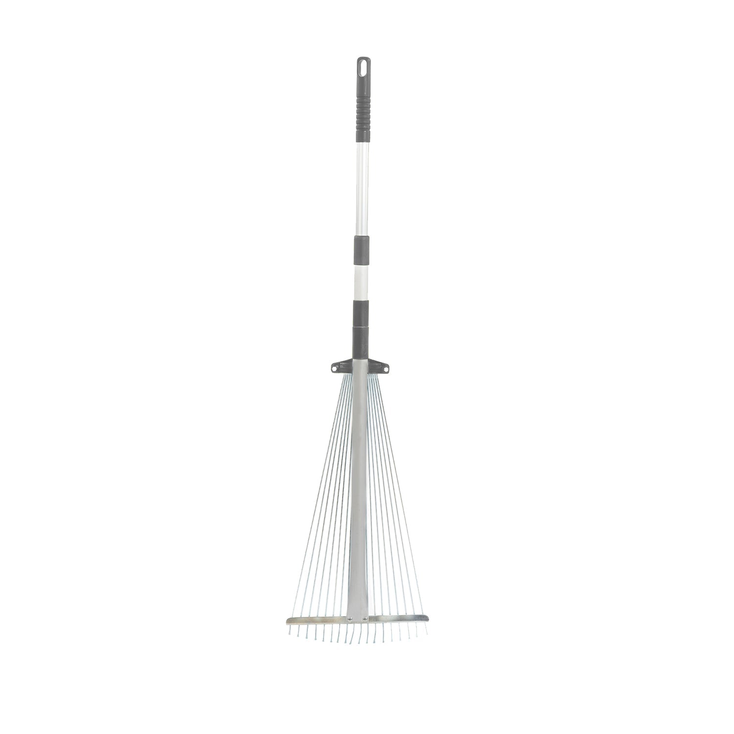 Expanding Telescopic Lawn & Leaf Rake, 15 Steel Tines, Adjustable 18cm–60cm
