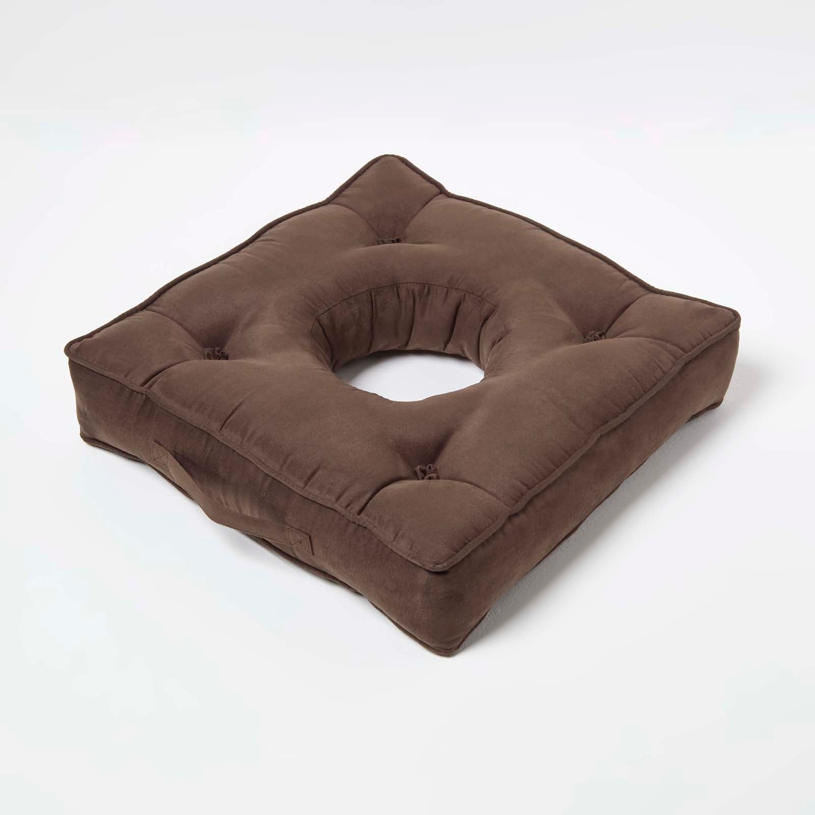 Faux Suede Coccyx Armchair Cushion | 50cm x 50cm | Brown