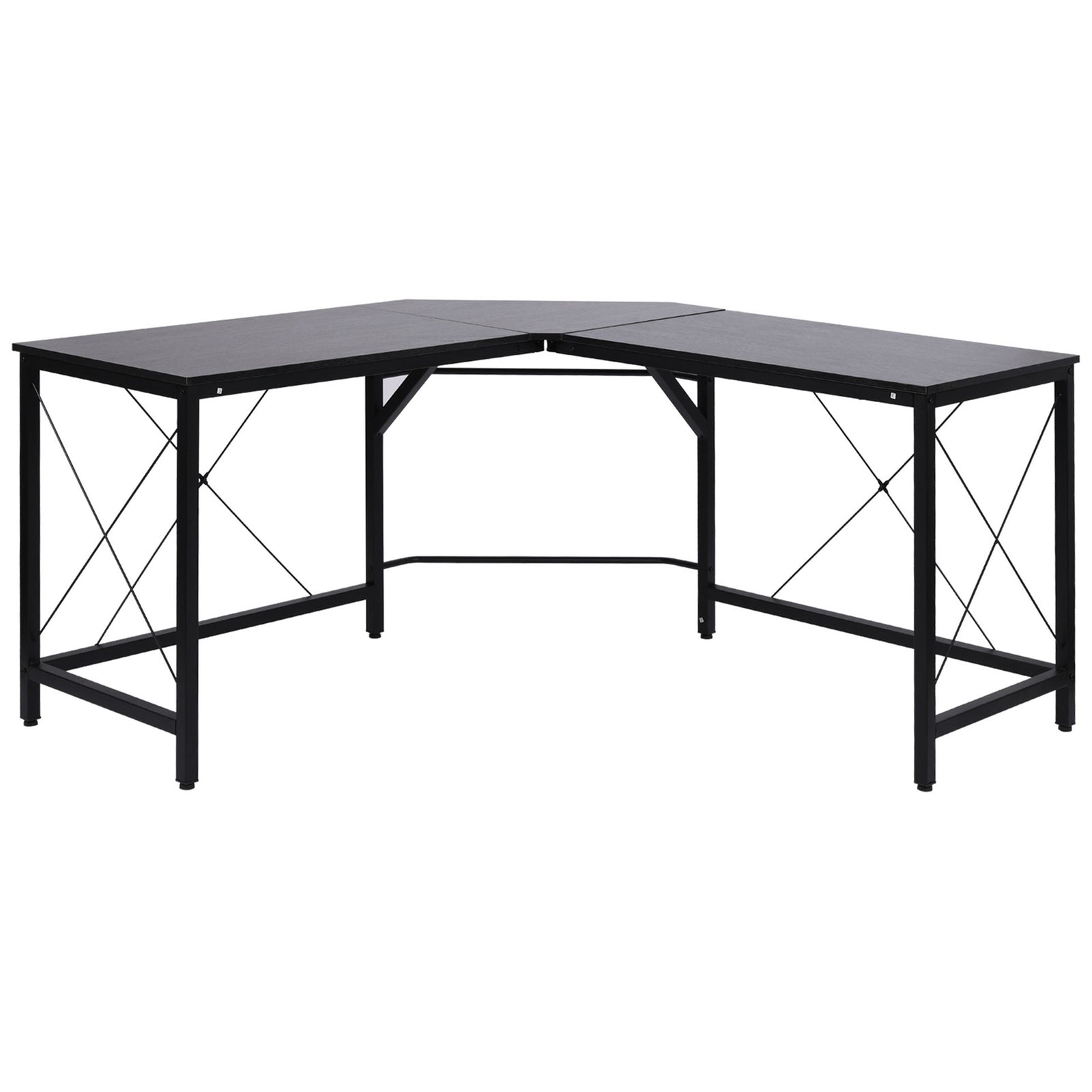 Corner L-shape Desk Computer Pc Workstation Writing Table | Black