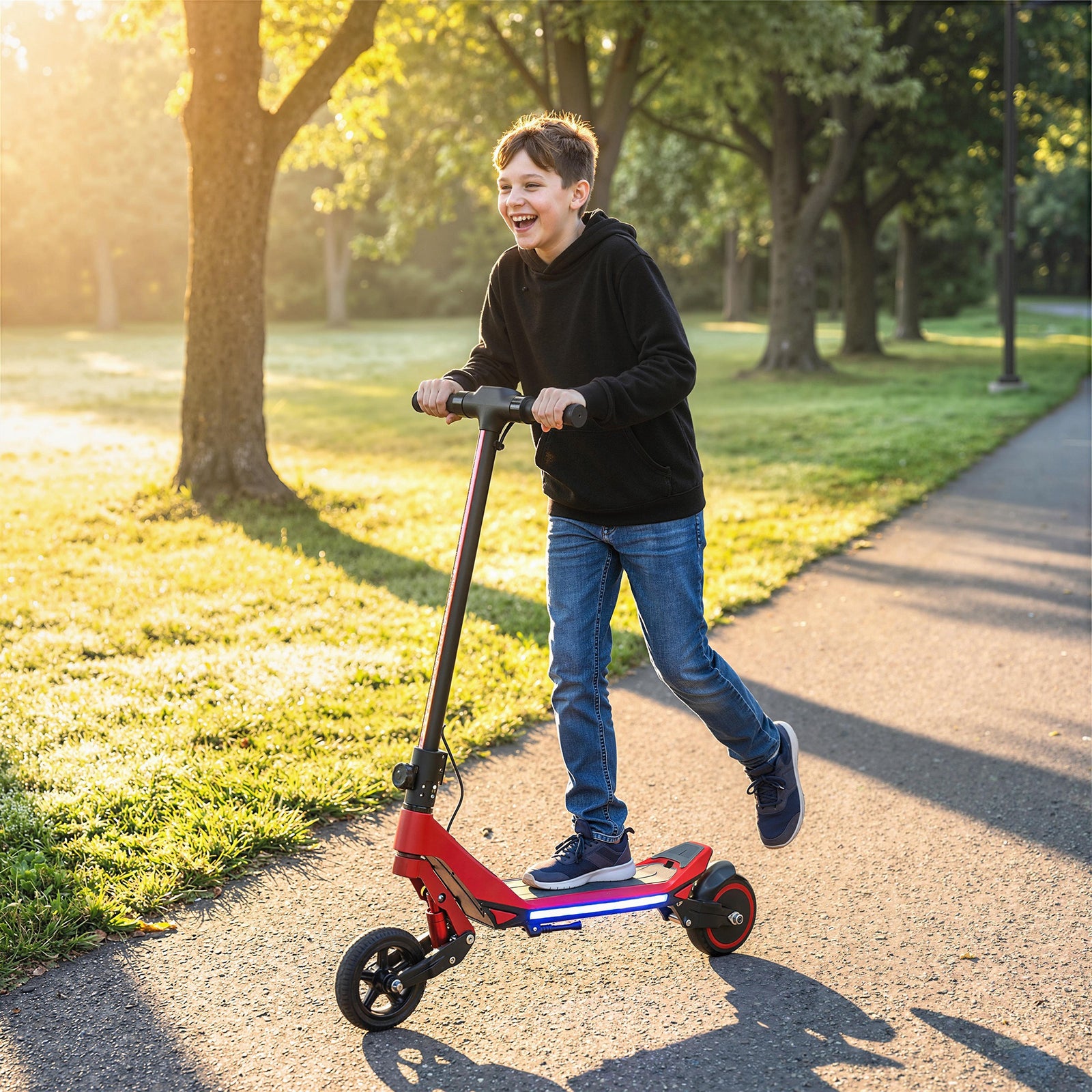 Electric Scooter For Kids, Foldable E Scooter For Age Age 6+ | Red