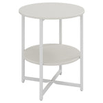 Small Round Coffee Table With 2 Tier | White