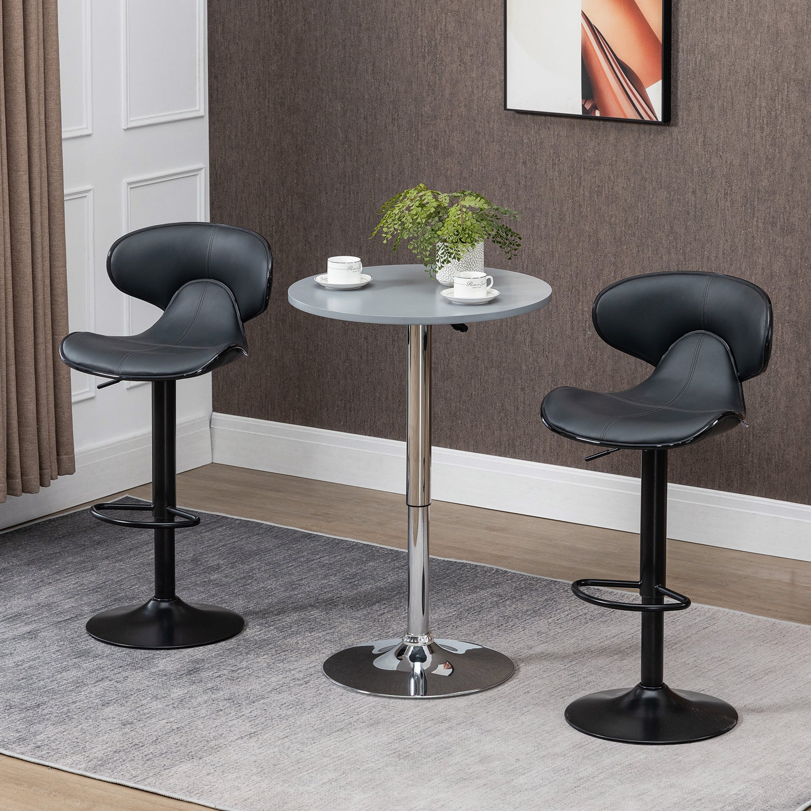 Adjustable Swivel Barstools Counter Set Of 2