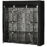 Fabric Wardrobe With 10 Shelves 1 Hanging Rail Foldable