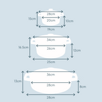 Cooks Professional Set Of 3 Cast Iron Casserole Dishes - 20, 26 & 28cm